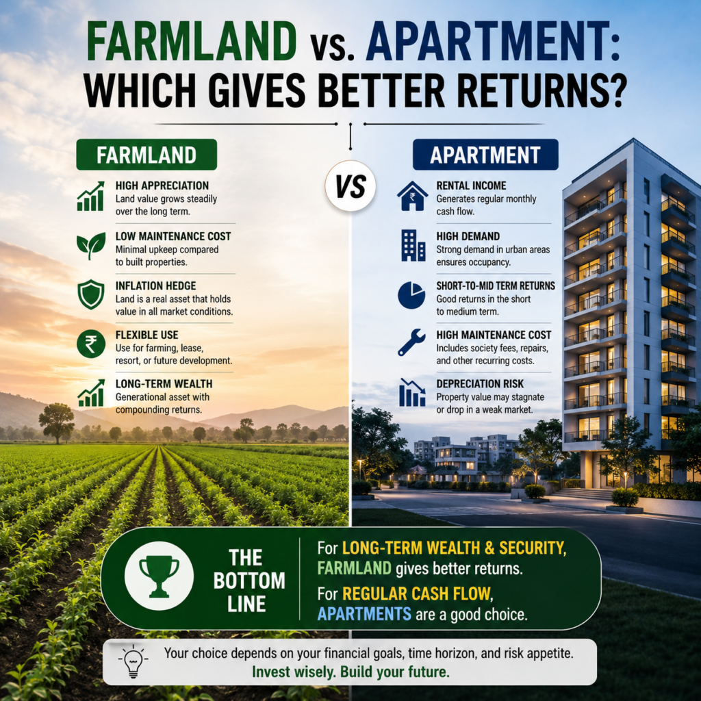 Farmland vs. Apartment: Which Gives Better Returns?