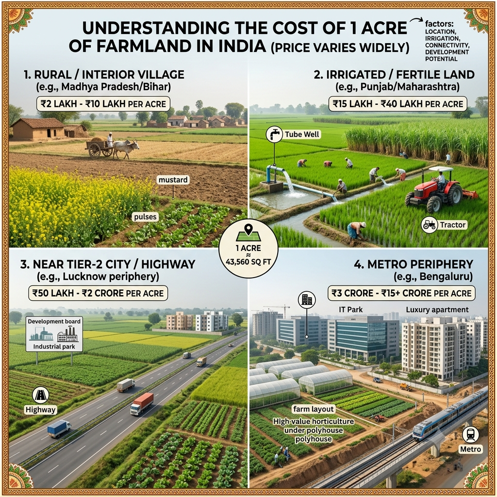 How Much Is 1 Acre of Farmland in India? Price Guide
